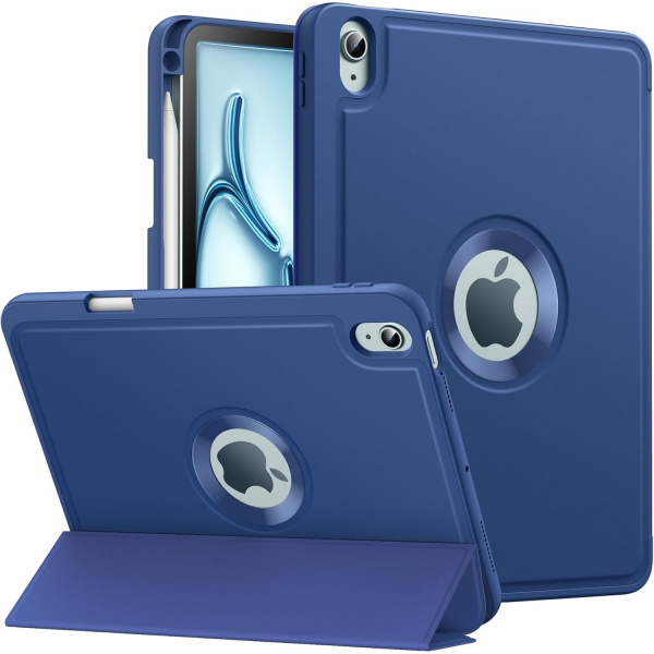 MoKo Apple iPad Air M2 Smart Cover Klf (11 in)-Navy Blue 