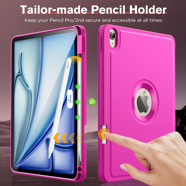 MoKo Apple iPad Air M2 Smart Cover Klf (11 in)-Pitaya Red 