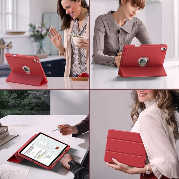 MoKo Apple iPad Air M2 Smart Cover Klf (11 in)-Red