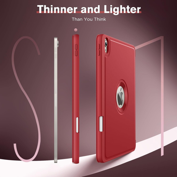 MoKo Apple iPad Air M2 Smart Cover Klf (11 in)-Red