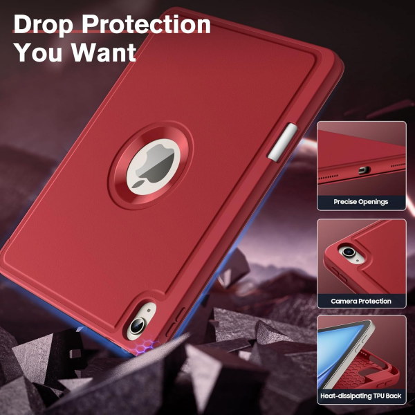 MoKo Apple iPad Air M2 Smart Cover Klf (11 in)-Red