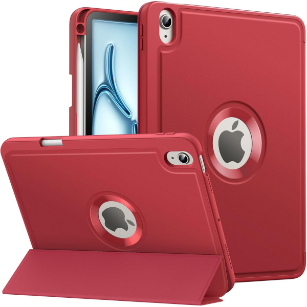MoKo Apple iPad Air M2 Smart Cover Klf (11 in)-Red