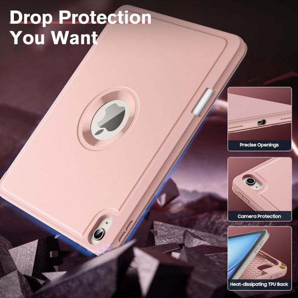 MoKo Apple iPad Air M2 Smart Cover Klf (11 in)-Rose Gold 