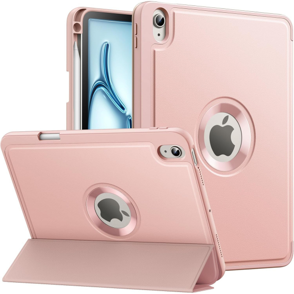 MoKo Apple iPad Air M2 Smart Cover Klf (11 in)-Rose Gold 