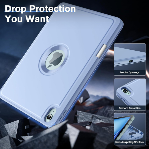 MoKo Apple iPad Air M2 Smart Cover Klf (11 in)-Sky Blue 