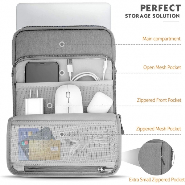 MoKo Carrying MacBook Pro Laptop antas(13-14 in) -Light Gray