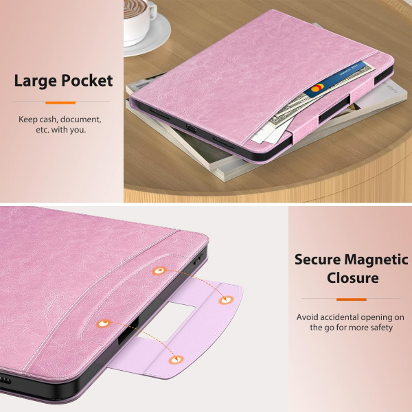 MoKo Deri Folyo iPad Air 6.Nesil Klf (11 in)-Pink