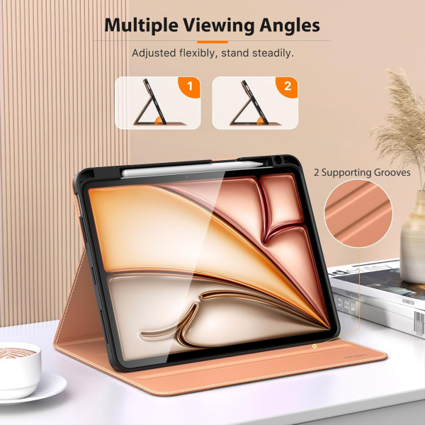 MoKo Deri Folyo iPad Air 6.Nesil Klf (11 in)-Brown