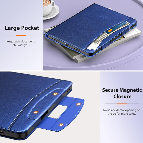MoKo Deri Folyo iPad Air 6.Nesil Klf (11 in)-Brilliant Blue