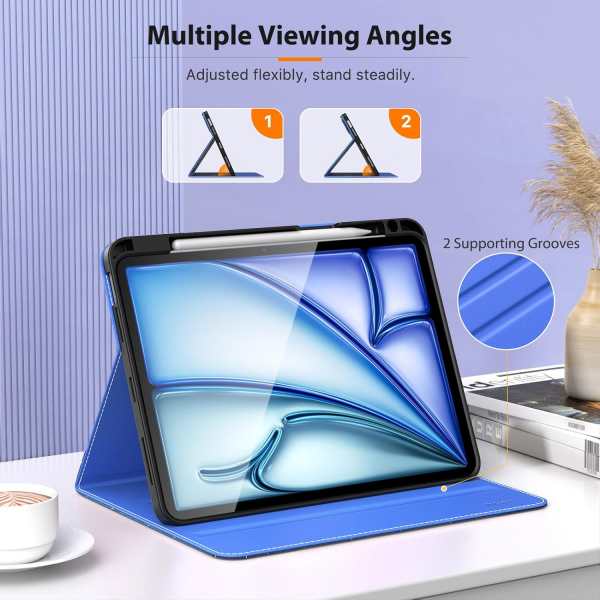 MoKo Deri Folyo iPad Air 6.Nesil Klf (11 in)-Blue Starry Sky
