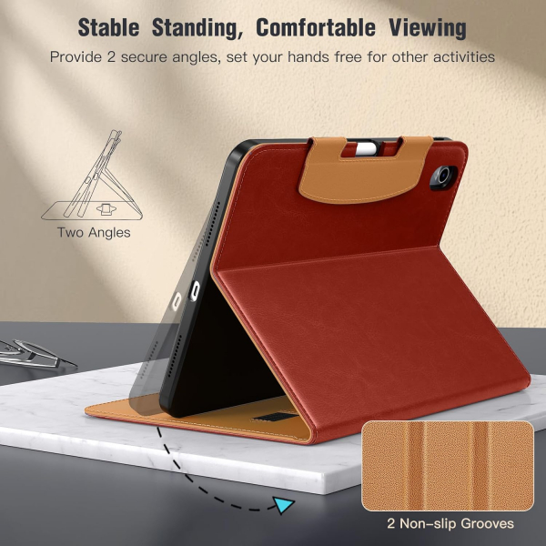 MoKo Apple iPad A16 Deri Folyo Klf (11 in)-Brown