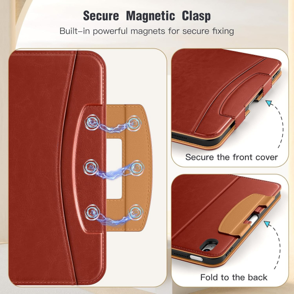 MoKo Apple iPad A16 Deri Folyo Klf (11 in)-Brown