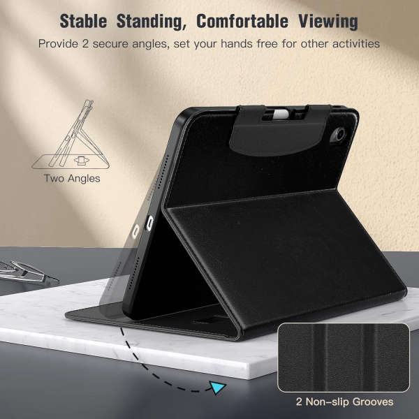 MoKo Apple iPad A16 Deri Folyo Klf (11 in)-Black