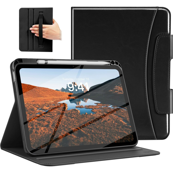MoKo Apple iPad A16 Deri Folyo Klf (11 in)-Black