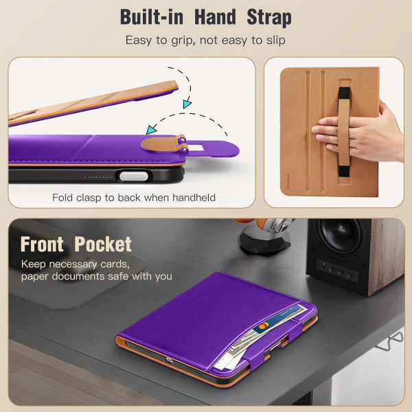 MoKo Apple iPad A16 Deri Folyo Klf (11 in)-Purple