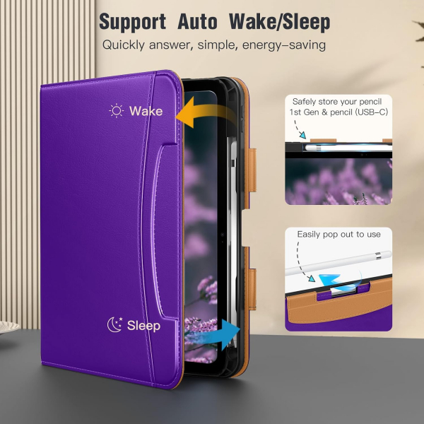 MoKo Apple iPad A16 Deri Folyo Klf (11 in)-Purple