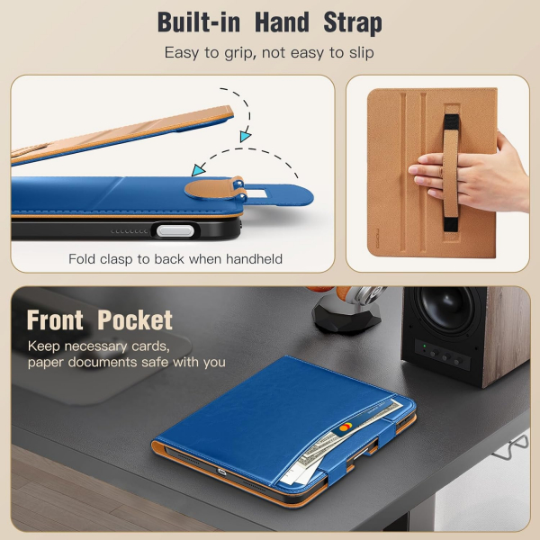 MoKo Apple iPad A16 Deri Folyo Klf (11 in)-Abyss Blue