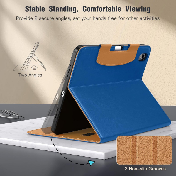 MoKo Apple iPad A16 Deri Folyo Klf (11 in)-Abyss Blue