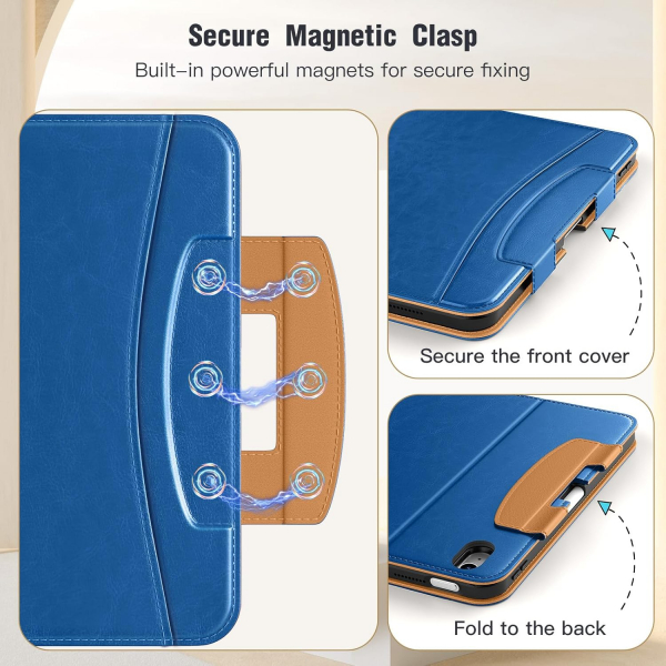 MoKo Apple iPad A16 Deri Folyo Klf (11 in)-Abyss Blue
