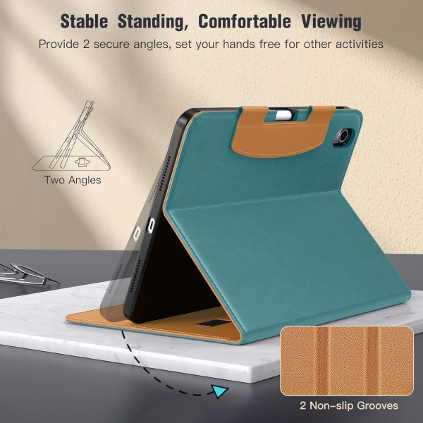 MoKo Apple iPad A16 Deri Folyo Klf (11 in)-Turquoise