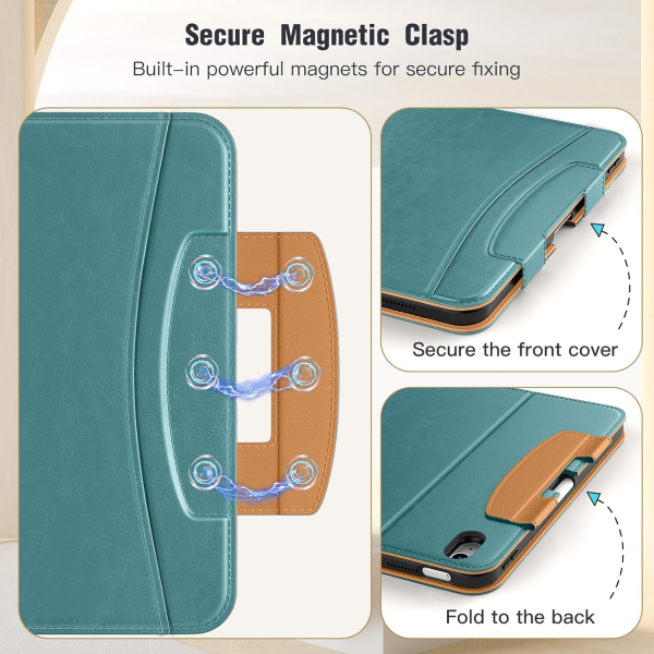 MoKo Apple iPad A16 Deri Folyo Klf (11 in)-Turquoise