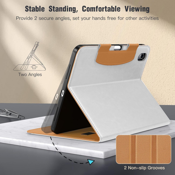 MoKo Apple iPad A16 Deri Folyo Klf (11 in)-White