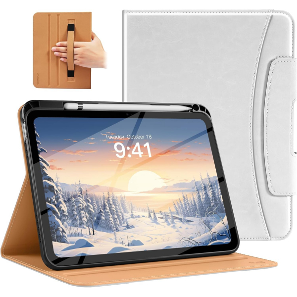 MoKo Apple iPad A16 Deri Folyo Klf (11 in)-White