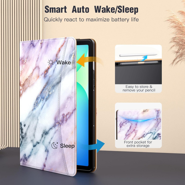 MoKo Galaxy Tab S10 Lite Standl Klf-Marble Purple