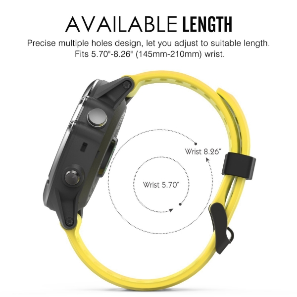 MoKo Garmin Fenixx 3 / Fenixx 5X Silikon Kay-Yellow