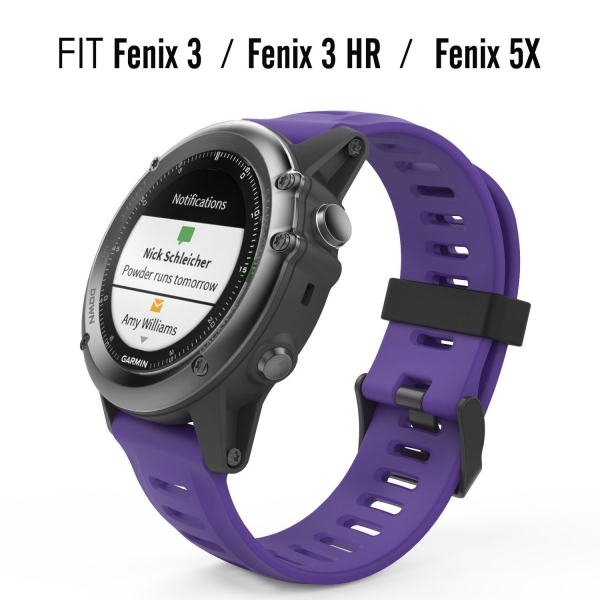 MoKo Garmin Fenixx 3 / Fenixx 5X Silikon Kay-Purple