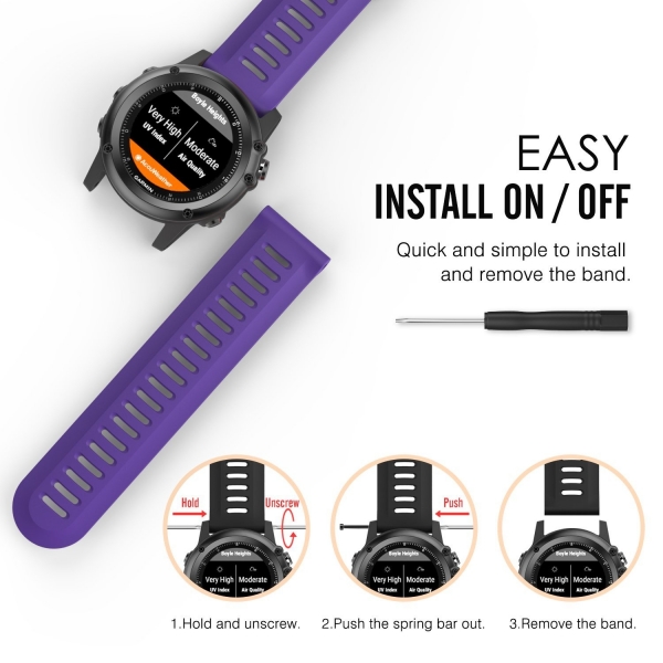 MoKo Garmin Fenixx 3 / Fenixx 5X Silikon Kay-Purple