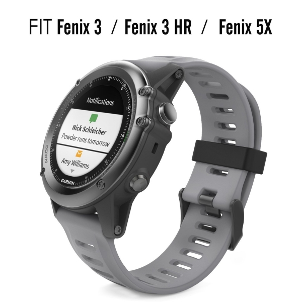 MoKo Garmin Fenixx 3 / Fenixx 5X Silikon Kay-Gray