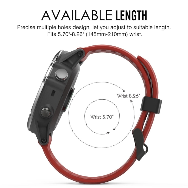 MoKo Garmin Fenixx 3 / Fenixx 5X Silikon Kay-Dark Red