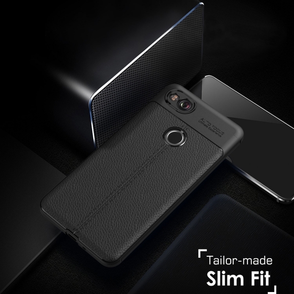 MoKo Google Pixel 2 Deri Bumper K�l�f-Black