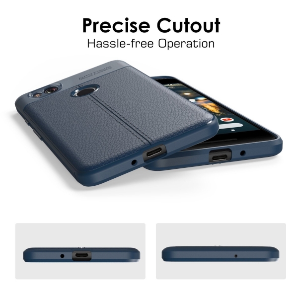 MoKo Google Pixel 2 Deri Bumper K�l�f-Navy