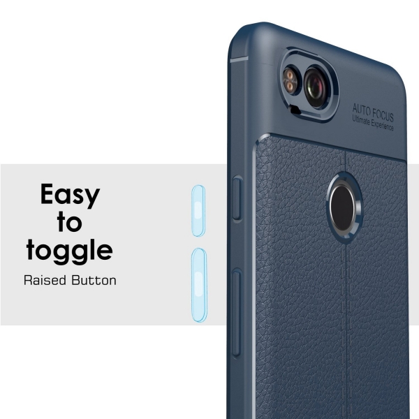 MoKo Google Pixel 2 Deri Bumper K�l�f-Navy