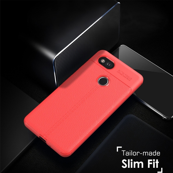 MoKo Google Pixel 2 Deri Bumper K�l�f-Red