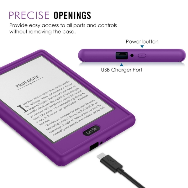 MoKo Kindle E-Reader (8.Nesil) Silikon Klf-Purple