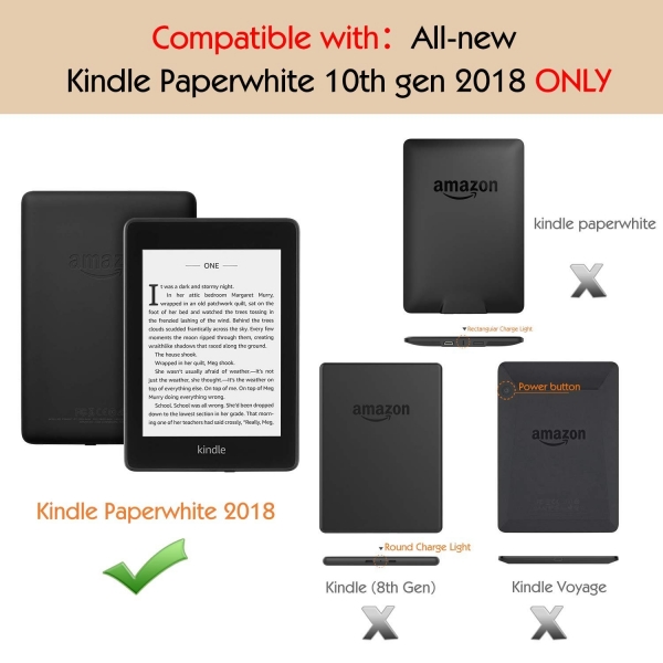 MoKo Kindle Paperwhite Standlı Kılıf (10. Nesil)-Black