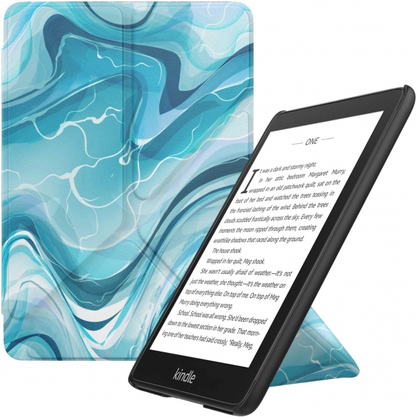 MoKo Kindle Paperwhite Standl Klf (6 in)-Blue Water Color