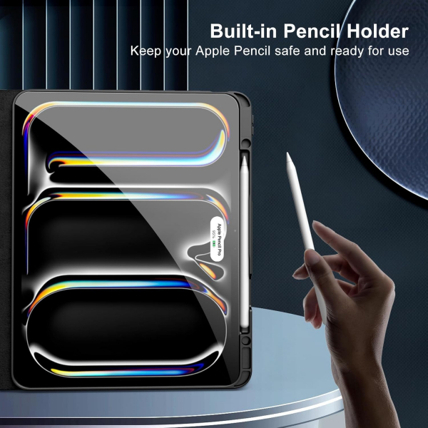 MoKo Apple iPad Pro M4 Klavyeli Klf (13 in)-Black 