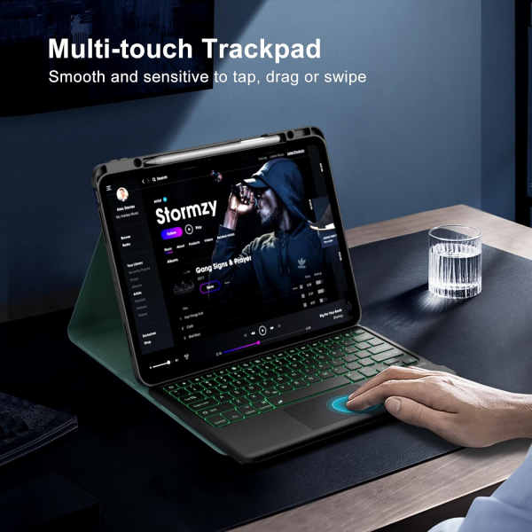 MoKo Apple iPad Pro M4 Klavyeli Klf (13 in)-Morandi Green 