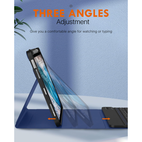 MoKo Klavyeli iPad Air 6.Nesil K�l�f (11 in�)-Navy Blue