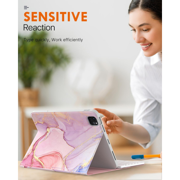 MoKo Klavyeli iPad Air 6.Nesil K�l�f (11 in�)-Gold Marble