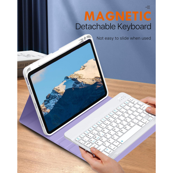 MoKo Klavyeli iPad Air 6.Nesil K�l�f (11 in�)-Taro Purple