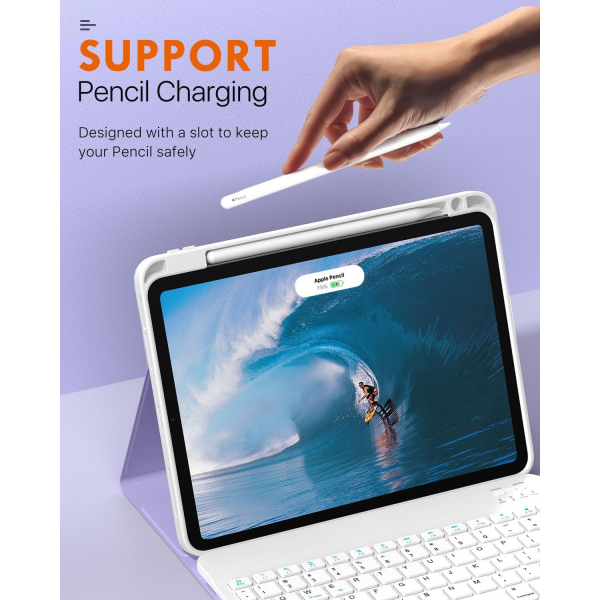 MoKo Klavyeli iPad Air 6.Nesil K�l�f (11 in�)-Taro Purple