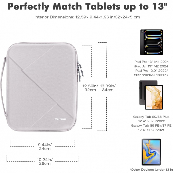 MoKo 360 Korumal Tablet antas(13 in)-Gray White 