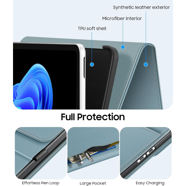 Fintie Microsoft Surface Pro 12 ok Al Klf -Ocean Blue