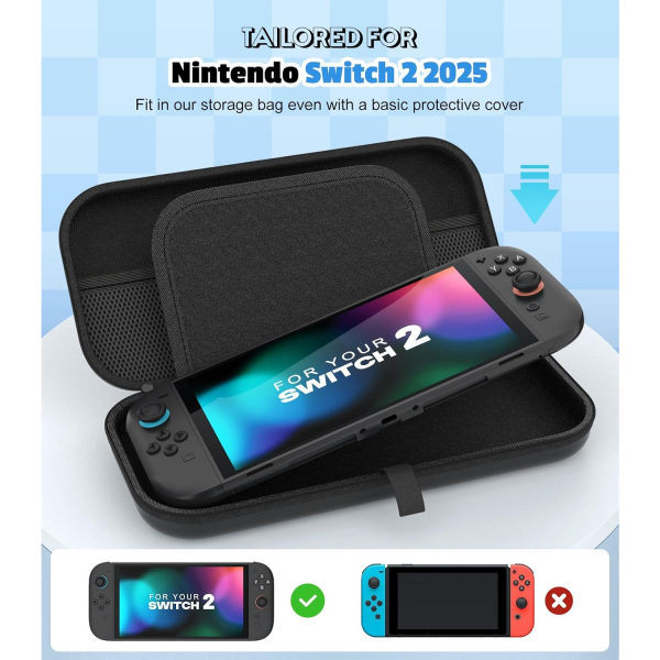 MoKo Nintendo Switch 2 Uyumlu anta-Black 