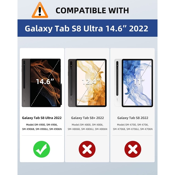 MoKo Portfolio Galaxy Tab S8 Ultra Kılıf (14.6 inç)-Grey